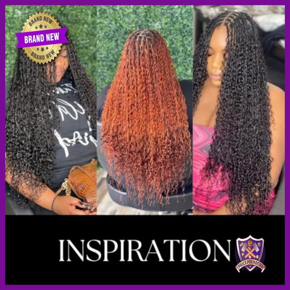 24\'\' Full Lace Knotless Braided Wig Synthetic Hair Bohemian Box Braids main image 7